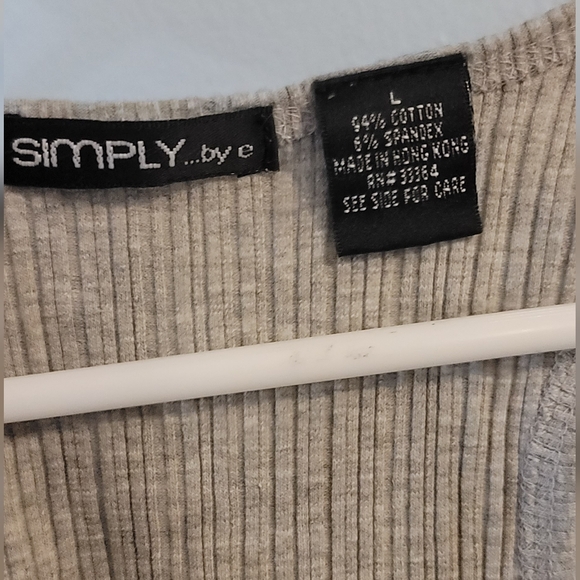 Simply gray tank top cotton spandex L - Picture 3 of 6